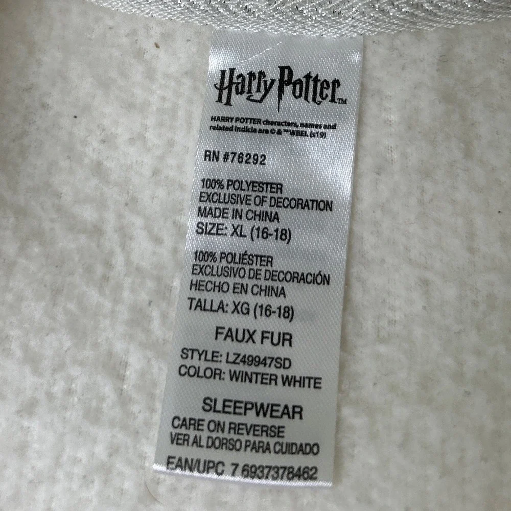 Harry Potter Girls XL 16-18 Winter White Sherpa Hogwarts Pajama Set Navy Blue